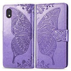 Leather Case Stands Butterfly Flip Cover Holder for Samsung Galaxy A01 Core Clove Purple