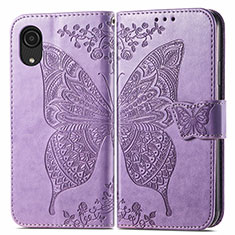 Leather Case Stands Butterfly Flip Cover Holder for Samsung Galaxy A03 Core Clove Purple