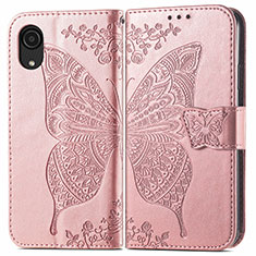 Leather Case Stands Butterfly Flip Cover Holder for Samsung Galaxy A03 Core Pink