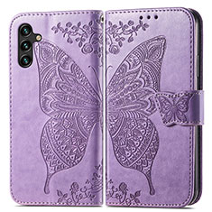 Leather Case Stands Butterfly Flip Cover Holder for Samsung Galaxy A04s Clove Purple