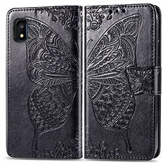 Leather Case Stands Butterfly Flip Cover Holder for Samsung Galaxy A10e Black