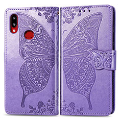 Leather Case Stands Butterfly Flip Cover Holder for Samsung Galaxy A10s Clove Purple