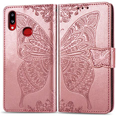 Leather Case Stands Butterfly Flip Cover Holder for Samsung Galaxy A10s Pink