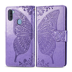Leather Case Stands Butterfly Flip Cover Holder for Samsung Galaxy A11 Clove Purple