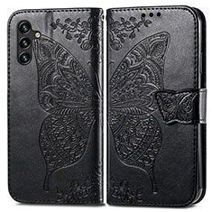 Leather Case Stands Butterfly Flip Cover Holder for Samsung Galaxy A13 5G Black