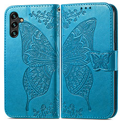 Leather Case Stands Butterfly Flip Cover Holder for Samsung Galaxy A13 5G Blue