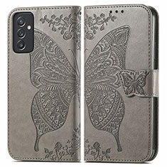 Leather Case Stands Butterfly Flip Cover Holder for Samsung Galaxy A15 5G Gray