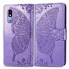 Leather Case Stands Butterfly Flip Cover Holder for Samsung Galaxy A2 Core A260F A260G Clove Purple