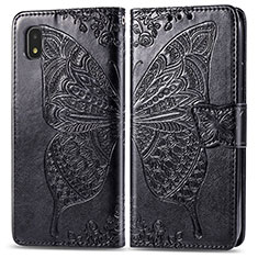 Leather Case Stands Butterfly Flip Cover Holder for Samsung Galaxy A21 SC-42A Black
