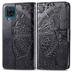 Leather Case Stands Butterfly Flip Cover Holder for Samsung Galaxy A22 4G Black