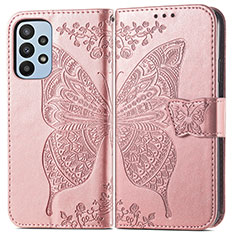 Leather Case Stands Butterfly Flip Cover Holder for Samsung Galaxy A23 5G Pink