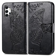 Leather Case Stands Butterfly Flip Cover Holder for Samsung Galaxy A32 5G Black