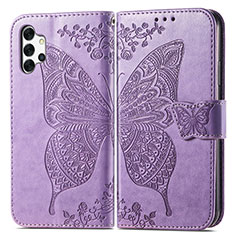 Leather Case Stands Butterfly Flip Cover Holder for Samsung Galaxy A32 5G Clove Purple