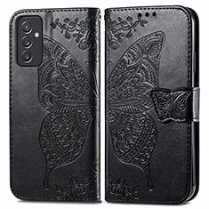 Leather Case Stands Butterfly Flip Cover Holder for Samsung Galaxy A35 5G Black