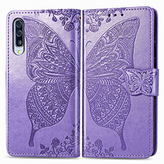 Leather Case Stands Butterfly Flip Cover Holder for Samsung Galaxy A90 5G Clove Purple