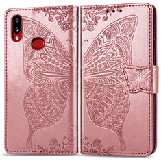 Leather Case Stands Butterfly Flip Cover Holder for Samsung Galaxy M01s Pink