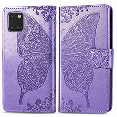 Leather Case Stands Butterfly Flip Cover Holder for Samsung Galaxy M60s Clove Purple