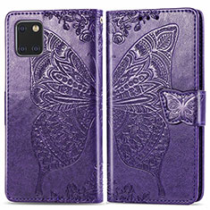 Leather Case Stands Butterfly Flip Cover Holder for Samsung Galaxy M60s Purple