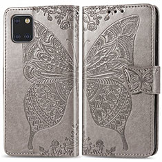 Leather Case Stands Butterfly Flip Cover Holder for Samsung Galaxy Note 10 Lite Gray