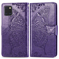 Leather Case Stands Butterfly Flip Cover Holder for Samsung Galaxy Note 10 Lite Purple