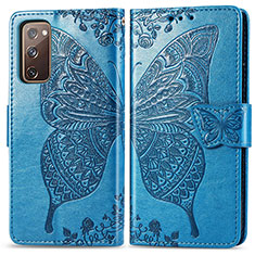 Leather Case Stands Butterfly Flip Cover Holder for Samsung Galaxy S20 FE 4G Blue