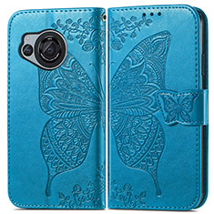 Leather Case Stands Butterfly Flip Cover Holder for Sharp Aquos R8s Blue