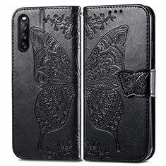 Leather Case Stands Butterfly Flip Cover Holder for Sony Xperia 10 III Lite Black