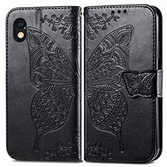 Leather Case Stands Butterfly Flip Cover Holder for Sony Xperia Ace III SOG08 Black