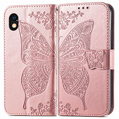Leather Case Stands Butterfly Flip Cover Holder for Sony Xperia Ace III SOG08 Pink