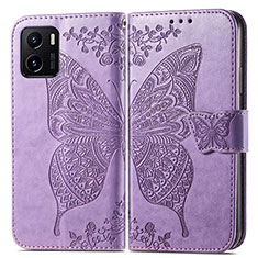 Leather Case Stands Butterfly Flip Cover Holder for Vivo Y01A Clove Purple