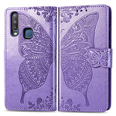 Leather Case Stands Butterfly Flip Cover Holder for Vivo Y11 Clove Purple