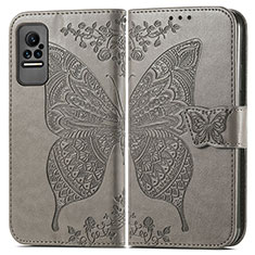 Leather Case Stands Butterfly Flip Cover Holder for Xiaomi Civi 1S 5G Gray