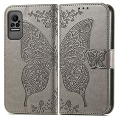 Leather Case Stands Butterfly Flip Cover Holder for Xiaomi Civi 5G Gray