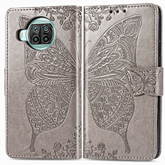 Leather Case Stands Butterfly Flip Cover Holder for Xiaomi Mi 10i 5G Gray