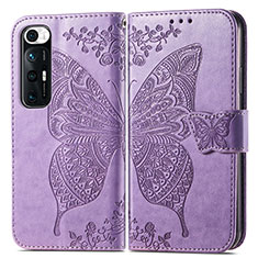 Leather Case Stands Butterfly Flip Cover Holder for Xiaomi Mi 10S 5G Clove Purple