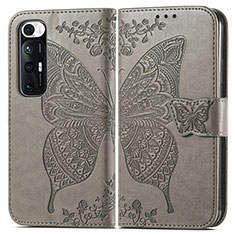 Leather Case Stands Butterfly Flip Cover Holder for Xiaomi Mi 10S 5G Gray