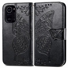 Leather Case Stands Butterfly Flip Cover Holder for Xiaomi Mi 11i 5G Black