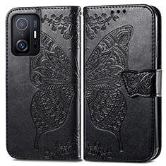 Leather Case Stands Butterfly Flip Cover Holder for Xiaomi Mi 11T Pro 5G Black