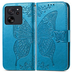 Leather Case Stands Butterfly Flip Cover Holder for Xiaomi Mi 13T 5G Blue