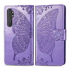 Leather Case Stands Butterfly Flip Cover Holder for Xiaomi Mi Note 10 Lite Clove Purple