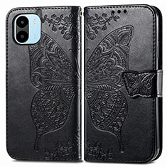 Leather Case Stands Butterfly Flip Cover Holder for Xiaomi Poco C50 Black