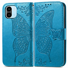 Leather Case Stands Butterfly Flip Cover Holder for Xiaomi Poco C50 Blue