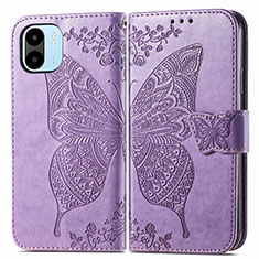 Leather Case Stands Butterfly Flip Cover Holder for Xiaomi Poco C50 Clove Purple