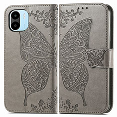 Leather Case Stands Butterfly Flip Cover Holder for Xiaomi Poco C50 Gray