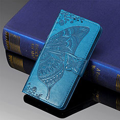 Leather Case Stands Butterfly Flip Cover Holder for Xiaomi Poco M2 Blue