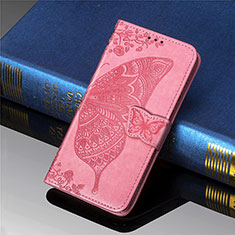 Leather Case Stands Butterfly Flip Cover Holder for Xiaomi Poco M2 Hot Pink