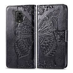 Leather Case Stands Butterfly Flip Cover Holder for Xiaomi Poco M2 Pro Black