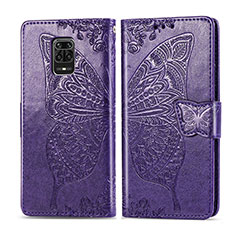 Leather Case Stands Butterfly Flip Cover Holder for Xiaomi Poco M2 Pro Purple