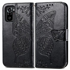 Leather Case Stands Butterfly Flip Cover Holder for Xiaomi Poco M5S Black