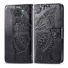 Leather Case Stands Butterfly Flip Cover Holder for Xiaomi Redmi 10X 4G Black